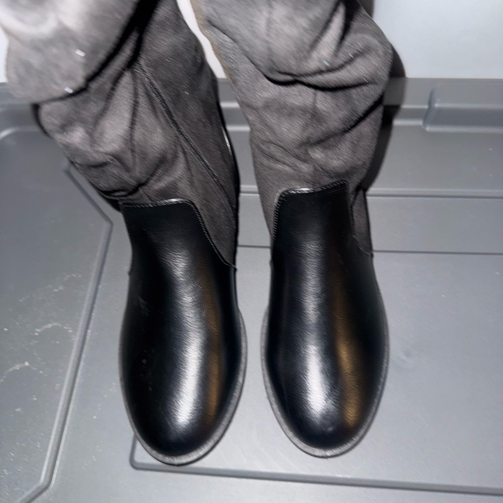 Black Leather Women Boots
